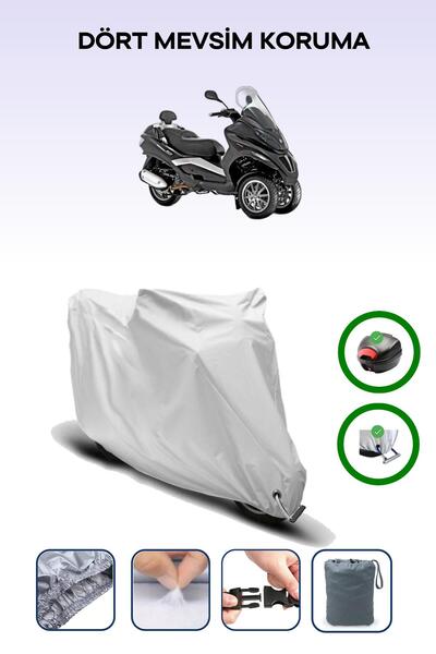 Breen Gray Rear Bag and Lock Compatible Piaggio Mp3 250 Compatible Motorcycle...