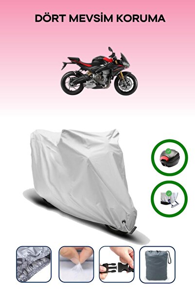 Breen حقيبة خلفية رمادية اللون ومتوافقة مع قماش المحرك المتوافق مع Aprilia Tuono 660 Factory