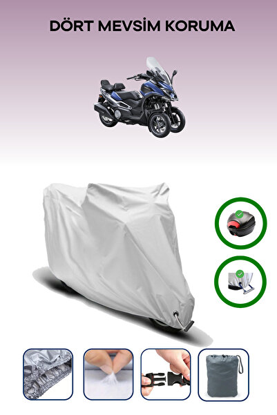 Breen حقيبة خلفية رمادية اللون ومتوافقة مع قماش المحرك المتوافق مع Kymco CV3