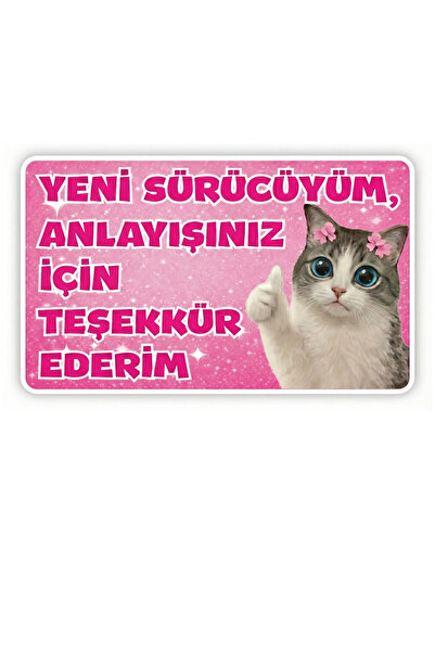 Baskımer Acemi Sürücü Magnet –22x13 cm Su Geçirmez–Yeni Sürücü Araba & Motosiklet Kaporta MagnetKedili