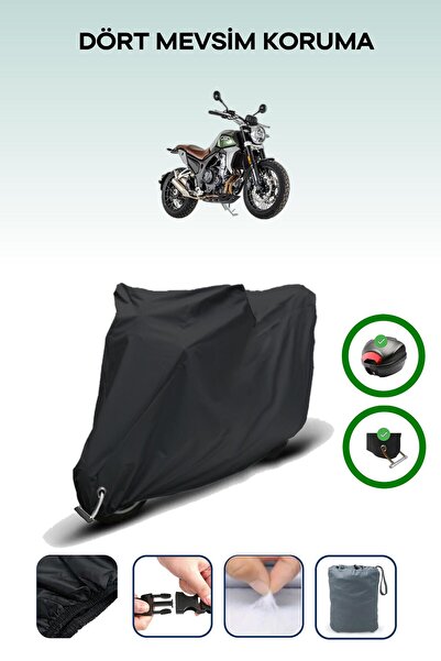 Breen حقيبة خلفية سوداء وقماش متوافق مع قفل Jawa RVM 500 Scrambler