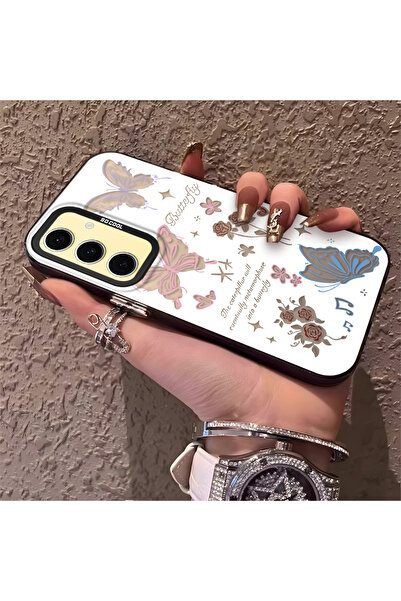 Hontinga حافظة هاتف متوافقة مع سامسونج جالاكسي S24 Fe، تصميم فراشة مضاد للصدم...