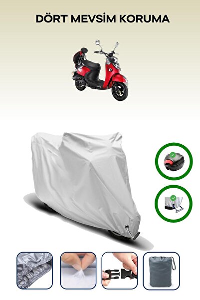 Breen Gray Rear Bag and Lock Compatible Kuba Trendy 50 Compatible Motorcycle ...