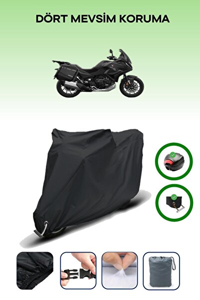 Breen حقيبة خلفية سوداء وقفل متوافقان مع قماش المحرك المتوافق مع هوندا إن تي 1100