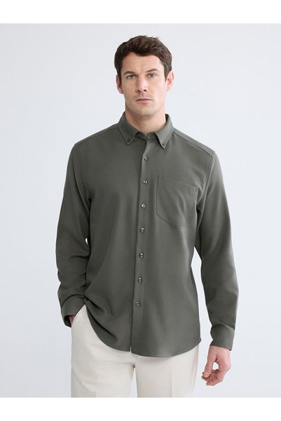LC Waikiki Mg Trenden Muhteşem Firsatlar Gray Regular Fit Men's Shirt