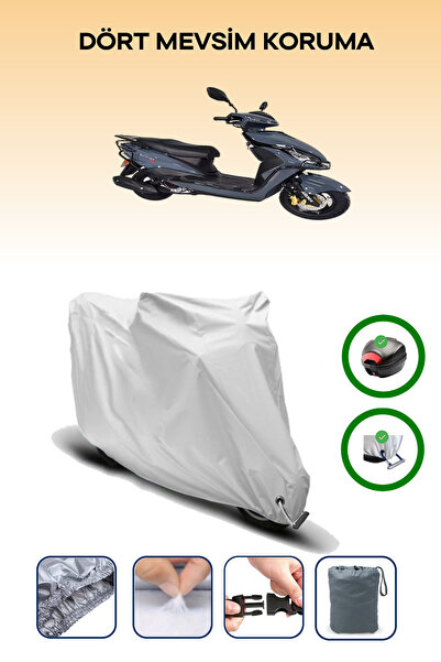Breen Gray Rear Bag and Lock Compatible Arora Quantum 50 Compatible Motorcycl...