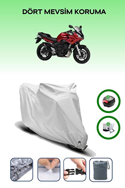 Breen حقيبة خلفية رمادية اللون ومتوافقة مع غطاء المحرك المتوافق مع Yamaha FZ6 Fazer S2