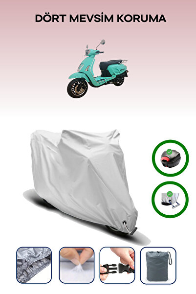 Breen حقيبة خلفية رمادية اللون ومتوافقة مع قماش المحرك المتوافق مع Apachi True 125