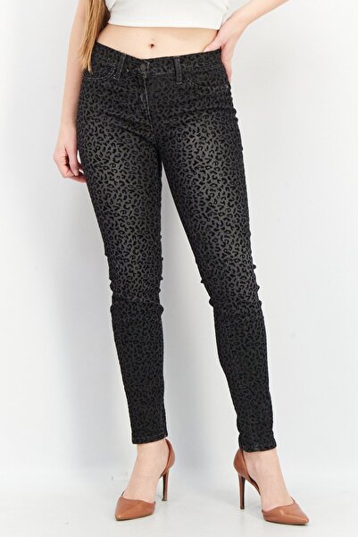 Brax Women Skinny Fit Push Up Animal Print Jeans, Black
