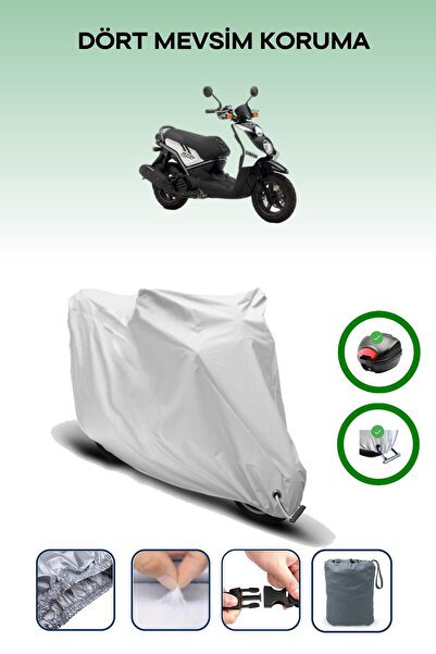 Breen حقيبة خلفية رمادية اللون ومتوافقة مع قماش المحرك المتوافق مع Yamaha BW's 125