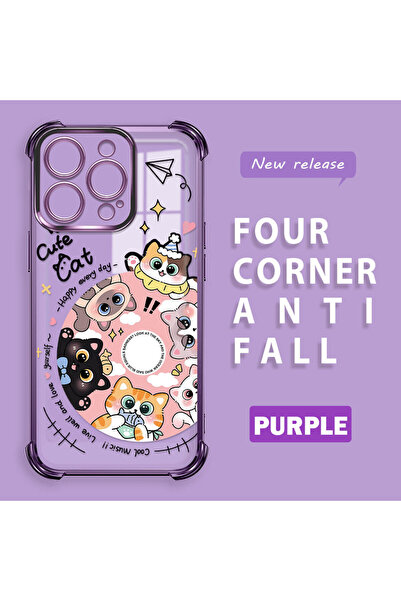 ucuc حافظة هاتف شفافة من السيليكون متوافقة مع آيفون 16 برو بتصميم قطة كرتونية...