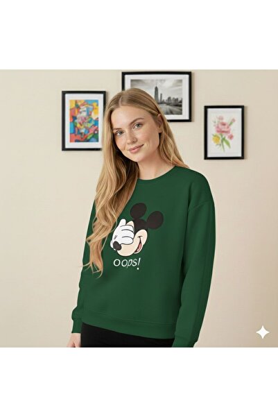 FAVORİST Oversize Micky Oops Crew Neck Sweatshirt