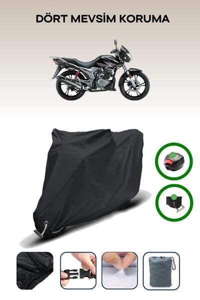 Breen حقيبة خلفية سوداء وقفل متوافقان مع قماش المحرك المتوافق مع Haojue HJ 150-9