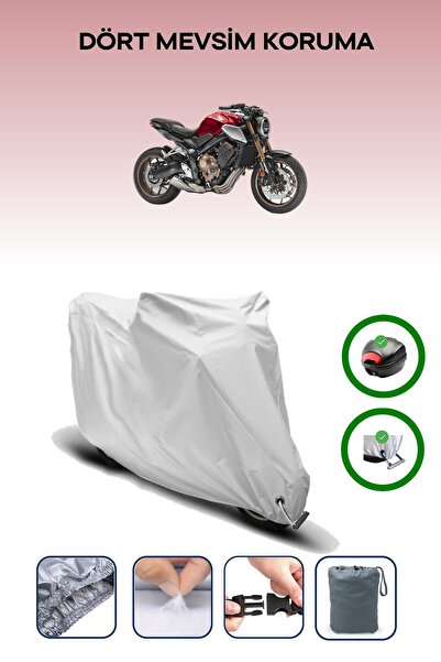 Breen حقيبة خلفية رمادية اللون ومتوافقة مع غطاء المحرك المتوافق مع هوندا CB 650 R