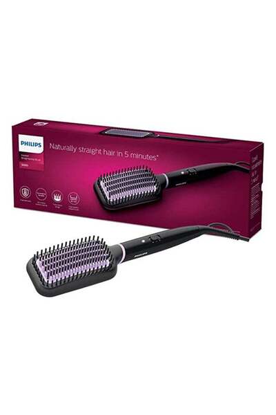 Philips StyleCare Essential Heated Straightening Brush With 2 PIN BHH880/00 B...