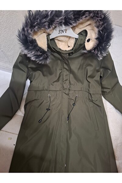 Messa marka uzun içi kürk detaylı mont