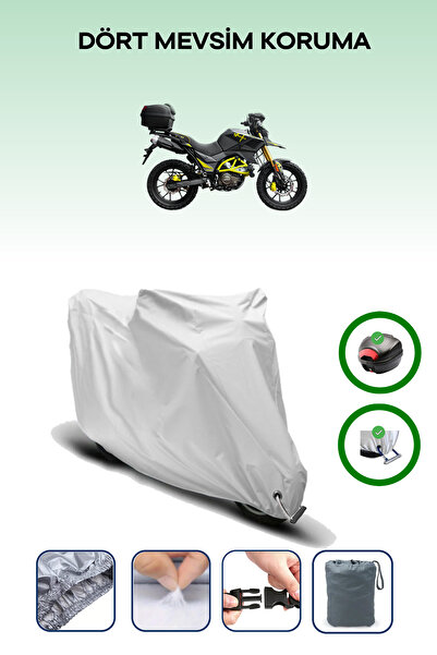 Breen حقيبة خلفية رمادية اللون ومتوافقة مع قماش المحرك المتوافق مع يوكي تيكين 125