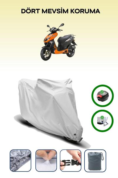 Breen حقيبة خلفية رمادية اللون ومتوافقة مع قماش المحرك المتوافق مع Keeway ARN 125