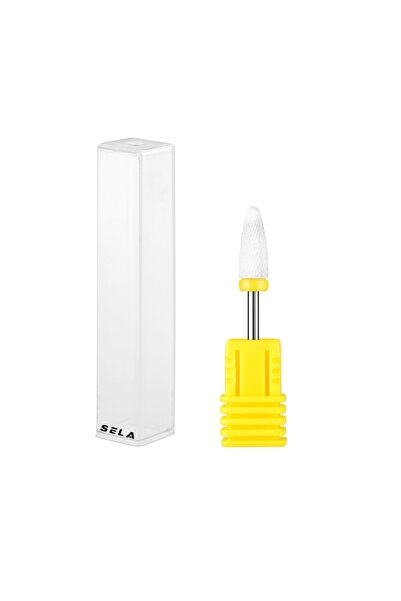 SELA Ceramic Nail Drill Bit Torch Cylinder XF, Yellow,
