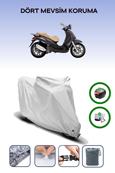 Breen Gray Rear Bag and Lock Compatible Piaggio Beverly 250 Compatible Motorc...