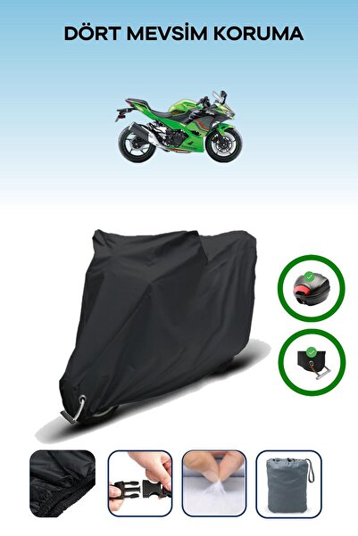 Breen Black Tail Bag and Lock Compatible Kawasaki Ninja 400 Compatible Motorc...