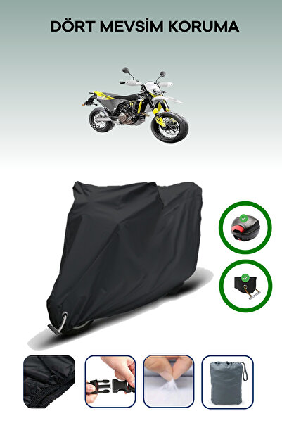 Breen Black Rear Bag and Lock Compatible Husqvarna Supermoto 701 Compatible M...