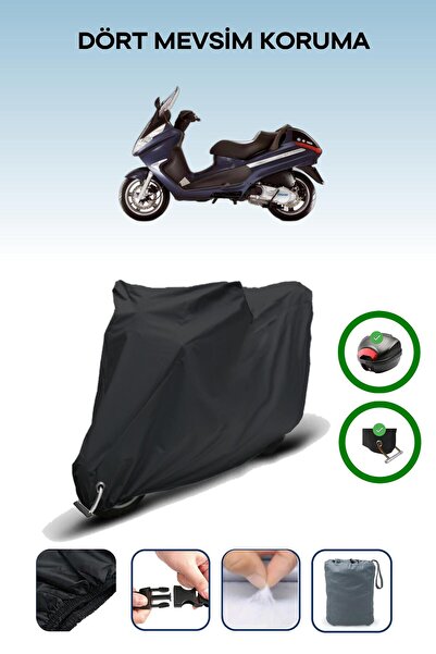 Breen حقيبة خلفية سوداء وقماش متوافق مع محرك Piaggio X8 200