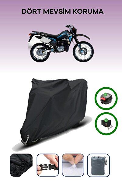 Breen Black Rear Bag and Lock Compatible Yamaha Dt 125 R Compatible Motorcycle Tarpaulin