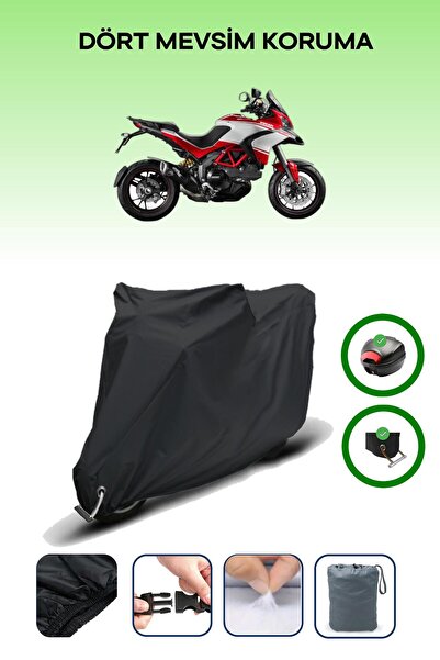 Breen حقيبة خلفية سوداء وقماش محرك متوافق مع قفل دوكاتي مولتيسترادا 1200 بايكس بييك