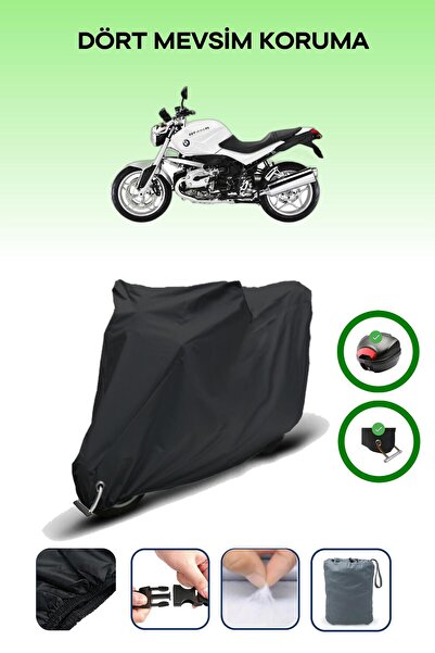 Breen Black Rear Case and Lock Compatible Bmw R 1200 R Compatible Motorcycle ...