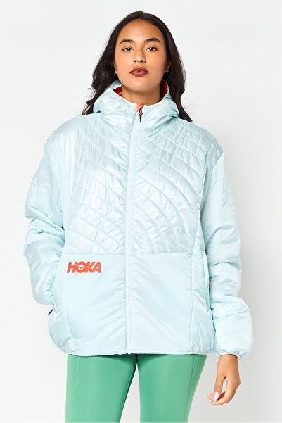 hoka جاكيت رياضي نسائي بأكمام طويلة مناسب للأنشطة الخارجية، لون أزرق نعناعي