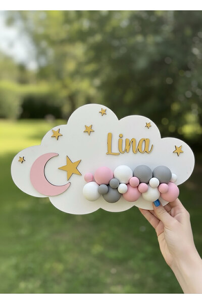 Agulab Bulut Temalı İsimli Işıklı Kapı Süsü