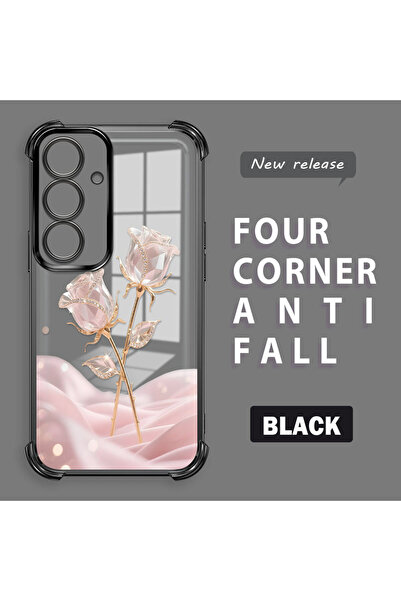 ucuc حافظة حماية من السيليكون الشفاف باللون الوردي الرومانسي المتوافقة مع هات...