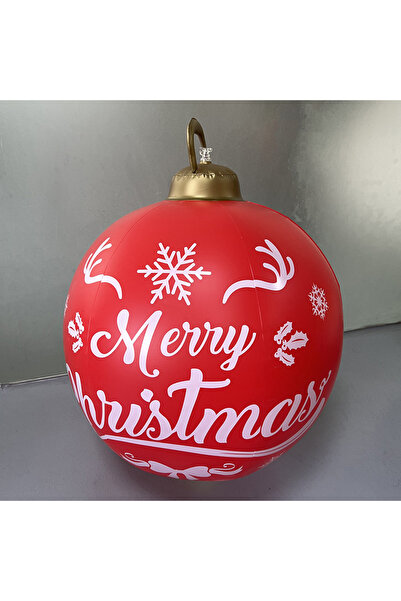 Choice كرة زينة قابلة للنفخ بحجم 60 سم، لون رمادي فاتح، مناسبة للاستخدام الخارجي في عيد الميلاد، مصنوعة من مادة PVC، عملاقة وكبيرة الحجم، لتزيين شجرة عيد الميلاد