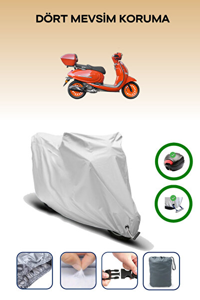 Breen حقيبة خلفية رمادية اللون ومتوافقة مع قماش المحرك المتوافق مع يوكي بيليني 125