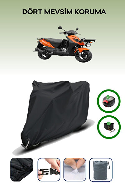 Breen حقيبة خلفية سوداء وقفل متوافقان مع Kymco Agility Carry 50i 4T، قماش محرك متوافق