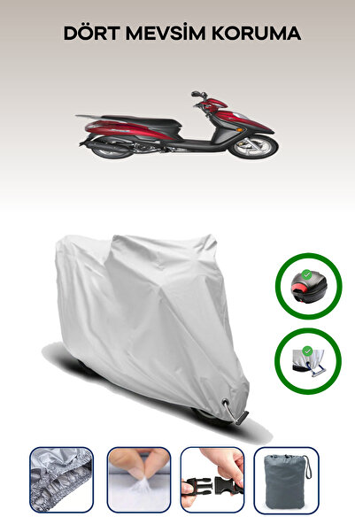 Breen حقيبة خلفية رمادية اللون ومتوافقة مع قماش المحرك المتوافق مع Haojue VH 125