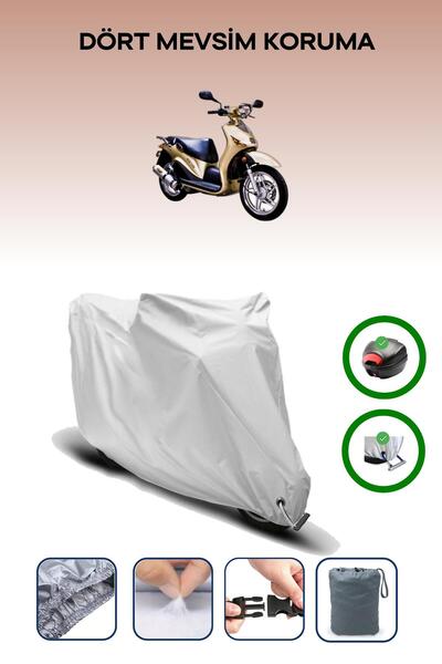 Breen Gray Rear Bag and Lock Compatible Dorado Arcon 150 Compatible Motorcycle Tarpaulin