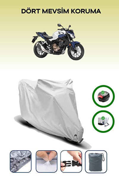 Breen حقيبة خلفية رمادية اللون ومتوافقة مع غطاء المحرك المتوافق مع هوندا سي بي 500 إف