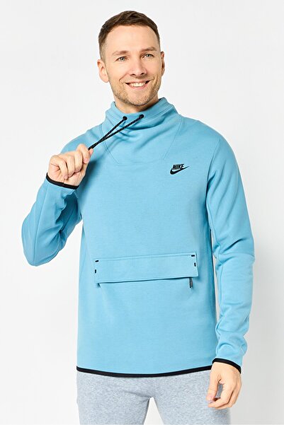 Nike Men Standard Fit Long Sleeve Outdoor Sweatshirt, Ash Blue