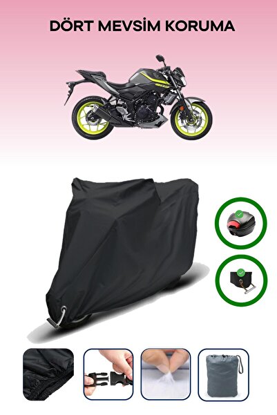 Breen حقيبة خلفية سوداء وقماش متوافق مع ياماها MT-03 متوافق مع المحرك