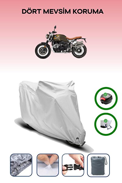 Breen حقيبة خلفية رمادية اللون ومتوافقة مع قماش المحرك المتوافق مع BMW R Nine T Scrambler