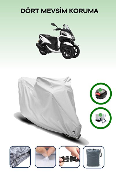 Breen حقيبة خلفية رمادية اللون ومتوافقة مع قماش المحرك المتوافق مع Yamaha Tricity 125