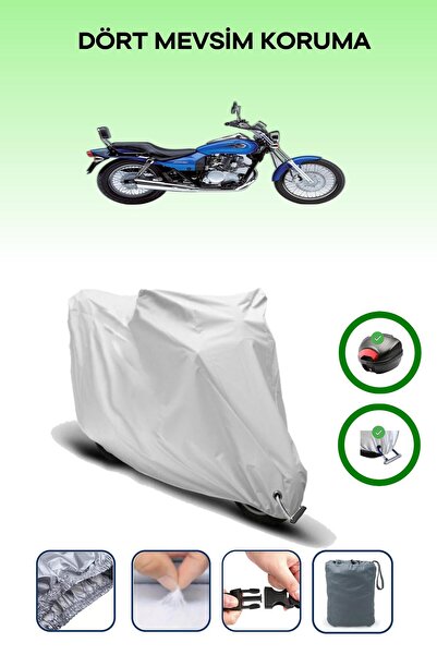 Breen Gray Rear Bag and Lock Compatible Kawasaki El 125 Compatible Motor Tarp...