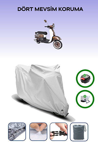 Breen Gray Rear Bag and Lock Compatible Arora Dazzle 50 Compatible Motorcycle...