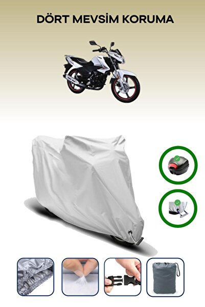 Breen Gray Rear Bag and Lock Compatible Kuba Pars Compatible Motorcycle Tarpa...