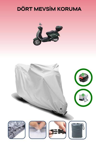 Breen حقيبة خلفية رمادية اللون ومتوافقة مع قماش المحرك المتوافق مع King Motor Vega 125