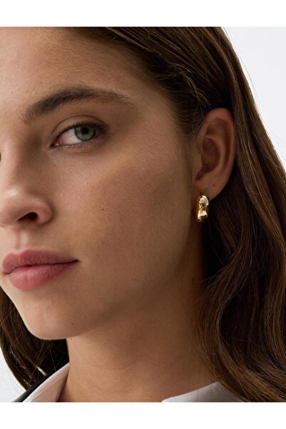 Jimmy Key Gold Color Half Hoop Metal Earrings