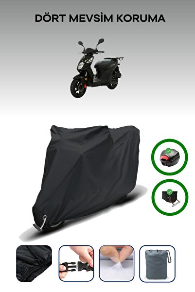 Breen حقيبة خلفية سوداء وقماش متوافق مع قفل SYM Xpro 125