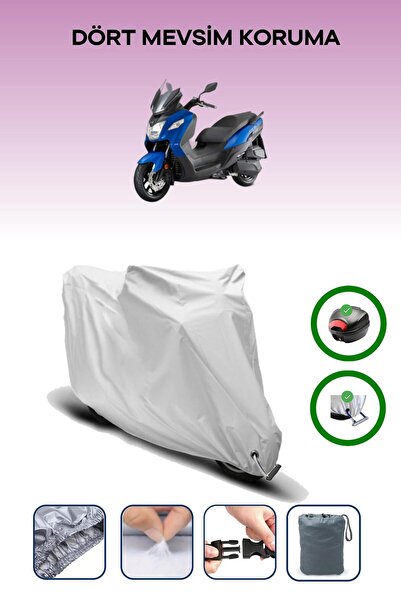 Breen حقيبة خلفية رمادية اللون ومتوافقة مع قماش المحرك المتوافق مع SYM Joymax Z 250